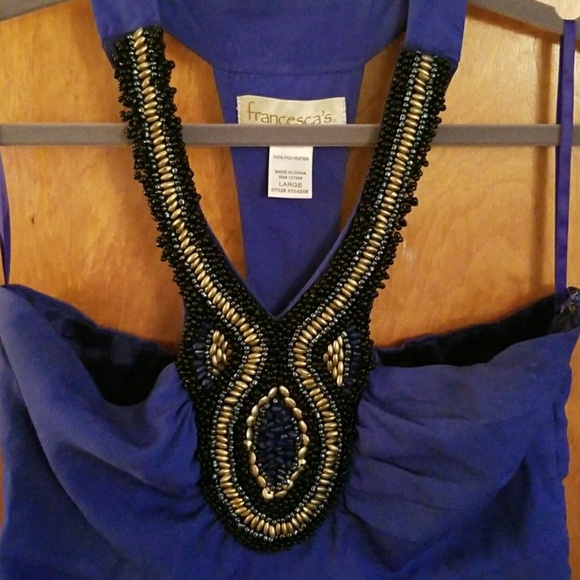 Blue beaded dress - Picture 2 of 5